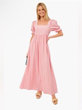 Tuckernuck Hyacinth House Pippa Dress size S in Pink Flower Print Stripe Maxi